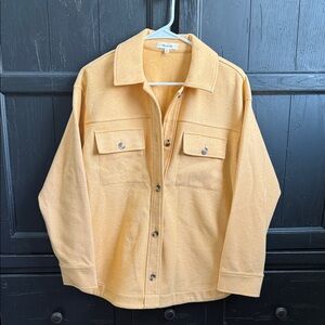 Madewell Brushed Herringbone Knit Shirt Jacket Shacket Candle Flame S